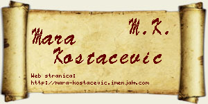 Mara Kostačević vizit kartica